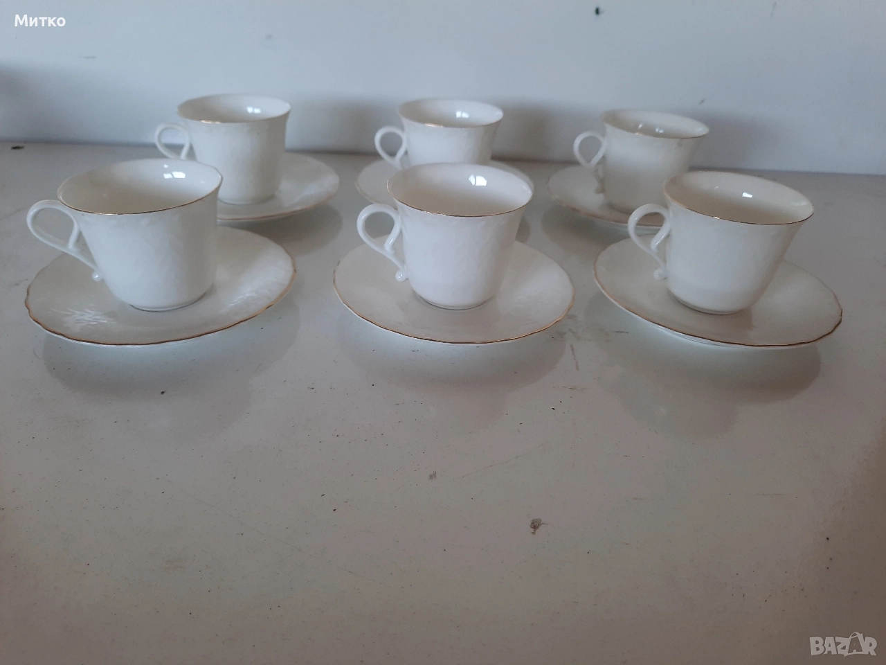 Сервиз за кафе от костен прцелан, снимка 1