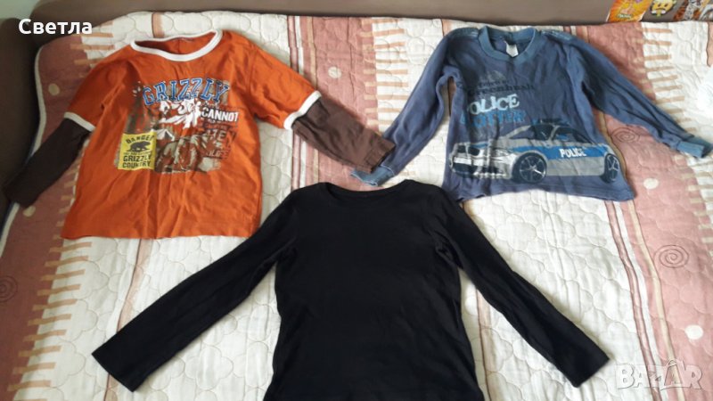Памучни блузи за ръст 104-110 см, 3 броя, снимка 1