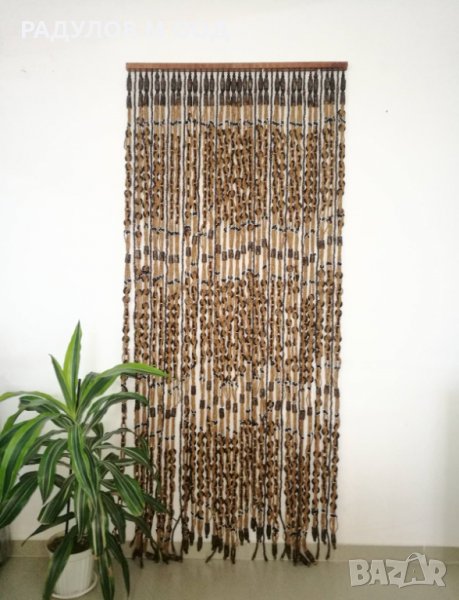 Декоративно пано - завеса дърво, ръчна изработка, 40 ресни / модел 1, снимка 1