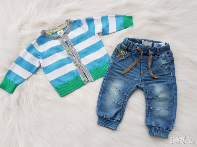 Жилетка и дънки H&M   за момченце 0-3 месеца , снимка 1
