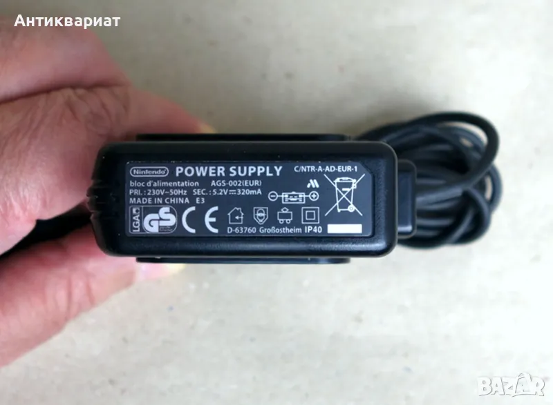 Оригинално захранване зарядно за Nintendo Game Boy Advance SP: Nintendo AGS-002(EUR), снимка 1