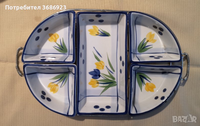 Поднос за разни мезета -порцелан, снимка 1