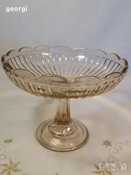 Стара стъклена фруктиера от цветно стъкло 14/1, снимка 1