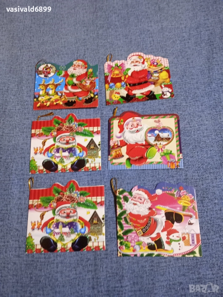 Лот от шест коледни картички , снимка 1