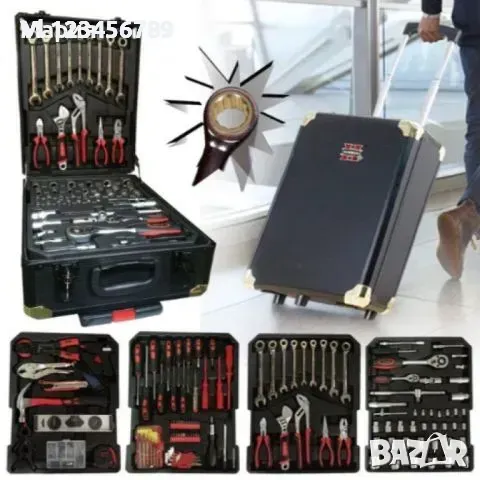 Куфар с Ръчни Инструменти KraFTWorld 499 части тресчотки, ключове, отвертки., снимка 1