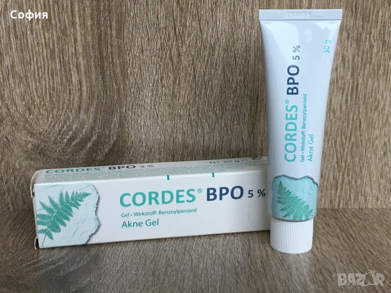 Cordes BPO 5% Gel / Кордес 5% гел 30гр. с бензоилпероксид крем против АКНЕ НАЛИЧНО!!!, снимка 1