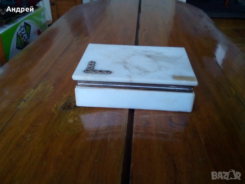 Стара мраморна кутия за бижута #2, снимка 1