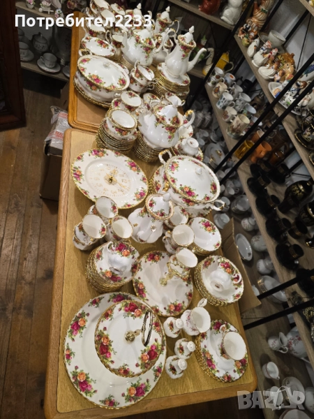 Royal Albert – Old Country Roses!  140 части • 24K позлата • Англия!  Цена: 4200 лв  Уникално голям , снимка 1