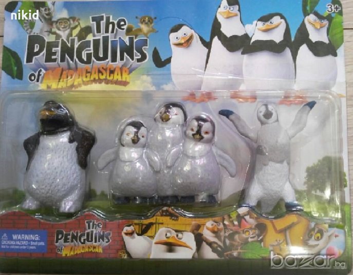 Пингвините от Мадагаскар Madagascar 5 бр фигурки пластмасови PVC за ...