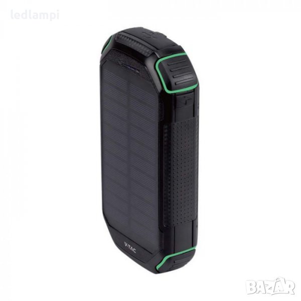 Външна Соларна Батерия 30000mAh Безжична Черна, снимка 1