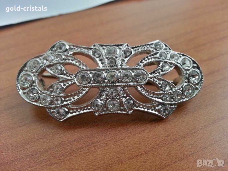 Ретро брошка с камъчета, снимка 1