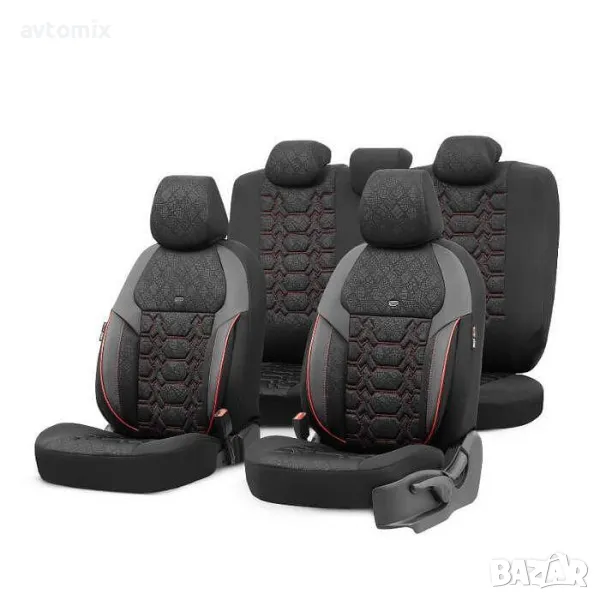 Тапицерия OTOM за кола Pulse PLS2902 Черно/Червен Кант, снимка 1