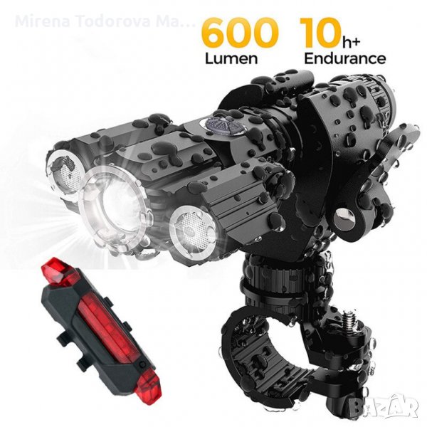 Фенерче за колело нощно каране със силна светлина 3 лед LED фенерче с форма на самолет, снимка 1