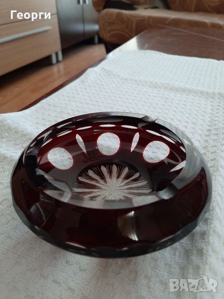кристален пепелник бордо, снимка 1
