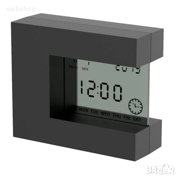 НАСТОЛЕН ЧАСОВНИК С ТЕРМОМЕТЪР И КАЛЕНДАР ВЪРТЯЩ СЕ ДИСПЛЕЙ KADIO KD-1825, снимка 1