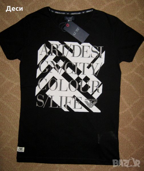 Armani Jeans мъжка тениска нова с етикет черна S, снимка 1