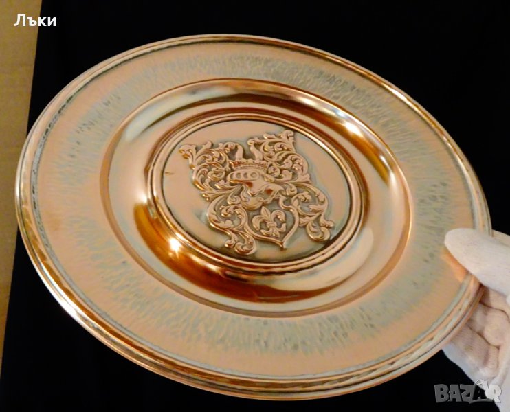 Медно пано за медна сватба с фамилен герб., снимка 1