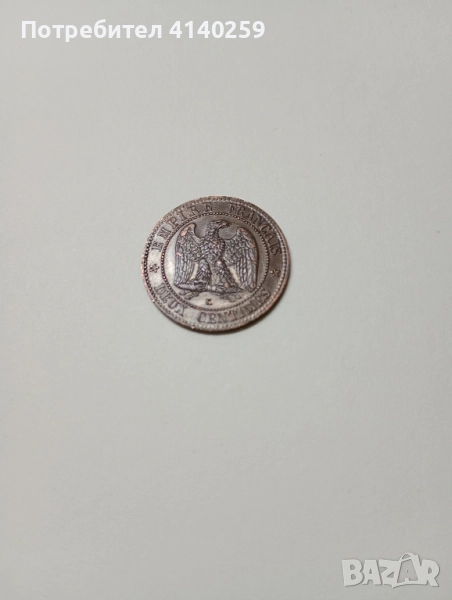 Франция монета 2 Сантима 1862 г , снимка 1