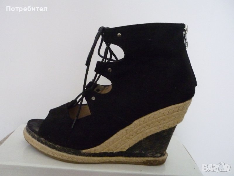 Велурени обувки на платформа номер 39, снимка 1