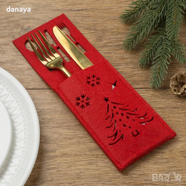 5349 Коледен калъф за прибори Нова година, снимка 1