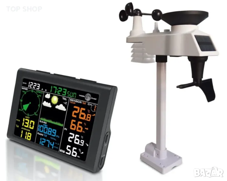 Професионална метрологична станция SAINLOGIC FT0835 соларна, снимка 1