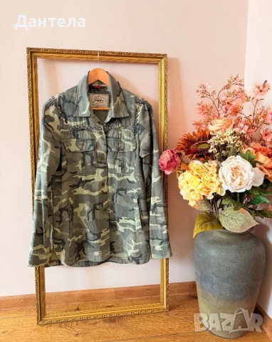 ZARA дамска камуфлажна риза с камъни, снимка 5 - Ризи - 54216727