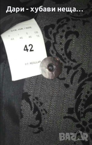 Елегантно сако в сиво и черно, с  велур🍀❤M/L,L❤🍀арт.461, снимка 3 - Сака - 36676294