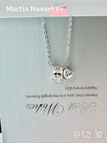 Сребърно колие с мойсанит (Диамант) 1.5 карата, снимка 5 - Колиета, медальони, синджири - 54129852