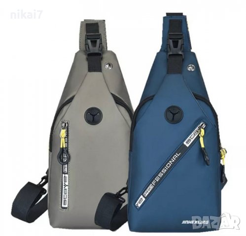 мъжка чанта паласка непромокаема функционална 3 джоба с цип, снимка 3 - Чанти - 37646983