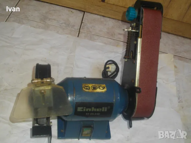 240 вата електрически КОМБИНИРАН ШМИРГЕЛ С ЛЕНТОВ ШЛАЙФ Einhell BT-US 240, снимка 4 - Други инструменти - 47338630