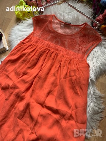 Оранжева рокля VILA, снимка 3 - Рокли - 36757655