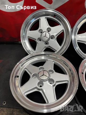 Ретро алуминиеви джанти за Мерцедес Mercedes , 15 цола, 5х112, 4 броя, снимка 6 - Гуми и джанти - 50769677