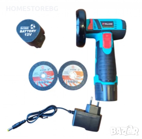 Акумулаторен ъглошлайф 12V - Компактен, мощен и удобен С две батерии 12v компактна опаковка, снимка 2 - Ъглошлайфи - 52579100