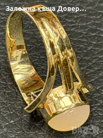 Златен пръстен Ахат чисто нов Gold 14K 585 prasten zlaten , снимка 4 - Пръстени - 55931772