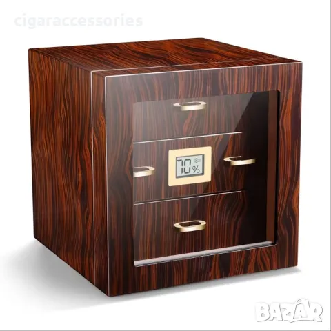 Хумидор за пури – 3 нива, кедрово дърво, до 100 пури, снимка 5 - Табакери - 49826117