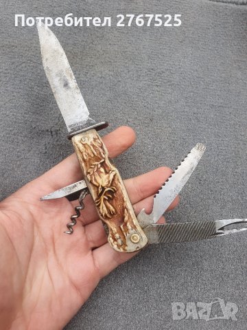Уникален стар Немски Мултифункционален нож острие къмпинг туризъм риболов , снимка 2 - Ножове - 42746860