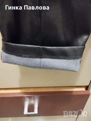 Pieces-дамски кожен панталон, снимка 3 - Панталони - 38885755