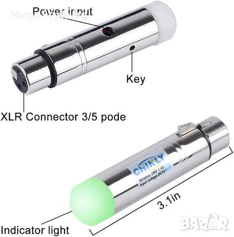 CHINLY 6 бр. DMX512 2.4G ISM безжичен XLR предавател, снимка 2 - Друга електроника - 56200005