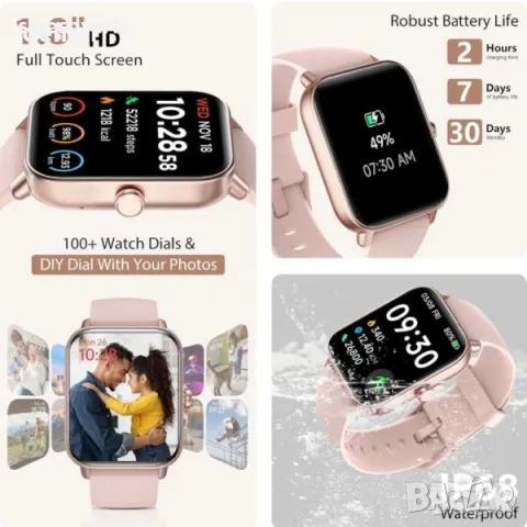 Смарт часовници с Alexa и Bluetooth: Спортни и водоустойчиви, снимка 8 - Смарт часовници - 49844091