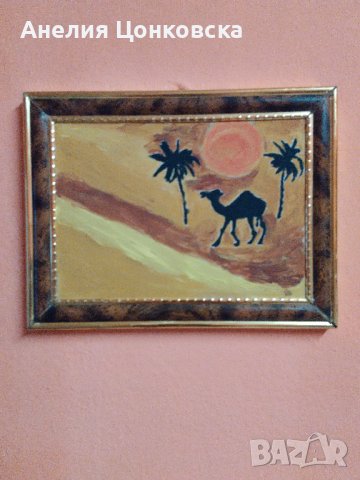  "Пустинен пейзаж" акрил върху дърво, снимка 2 - Картини - 37118457