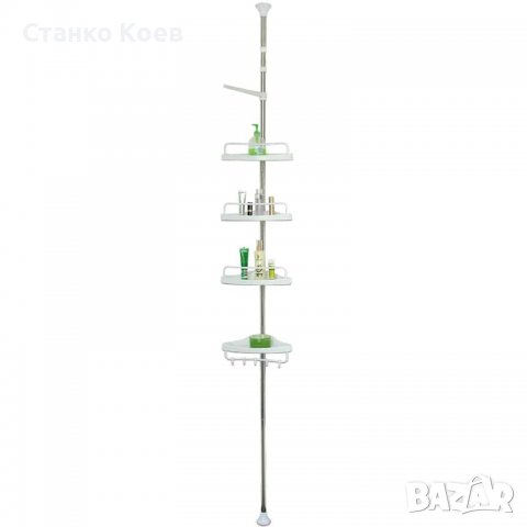 Регулируем телескопичен рафт за баня с 4 нива, 155-304 см, снимка 3 - Други стоки за дома - 38629574