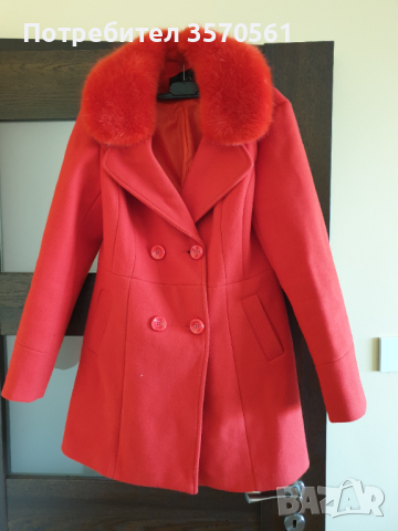Червено палто, снимка 6 - Палта, манта - 44524217