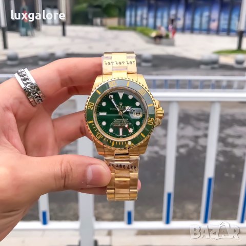 Mъжки часовник Rolex Submariner Gold Green с автоматичен механизъм, снимка 2 - Мъжки - 42491704