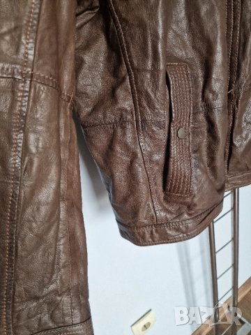 Страхотно мъжко кожено яке естествена кожа ANGELO LITRICO размер 3XL, снимка 5 - Якета - 52290541