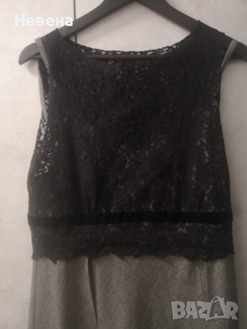 Офис Рокля размер L сиво с Черна дантела , снимка 5 - Рокли - 42782617