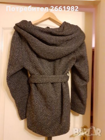 Топло кокетно палто с качулка, снимка 5 - Палта, манта - 31548545