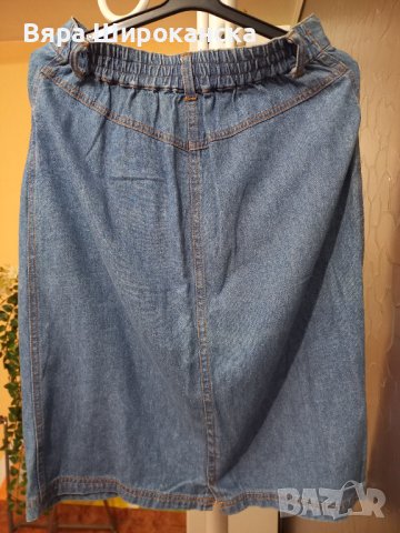Дънкова пола от тънък деним за лятото. Размер: М. , снимка 2 - Поли - 40527776