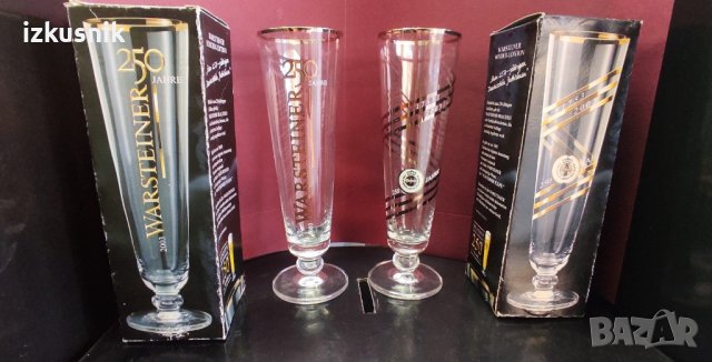 Комплект юбилейни чаши WARSTEINER със златни декорации, снимка 1 - Други ценни предмети - 39223823