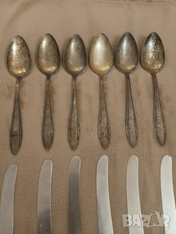 Стари прибори за хранене, посребрени. , снимка 3 - Антикварни и старинни предмети - 44509695
