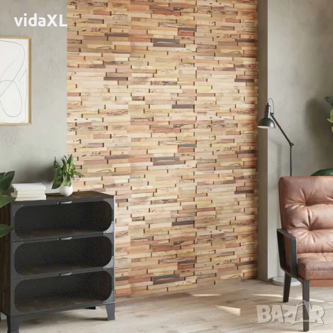 vidaXL Стенни облицовъчни панели 10 бр 1,03 м² рециклирано дърво тик, снимка 2 - Облицовки - 56146831